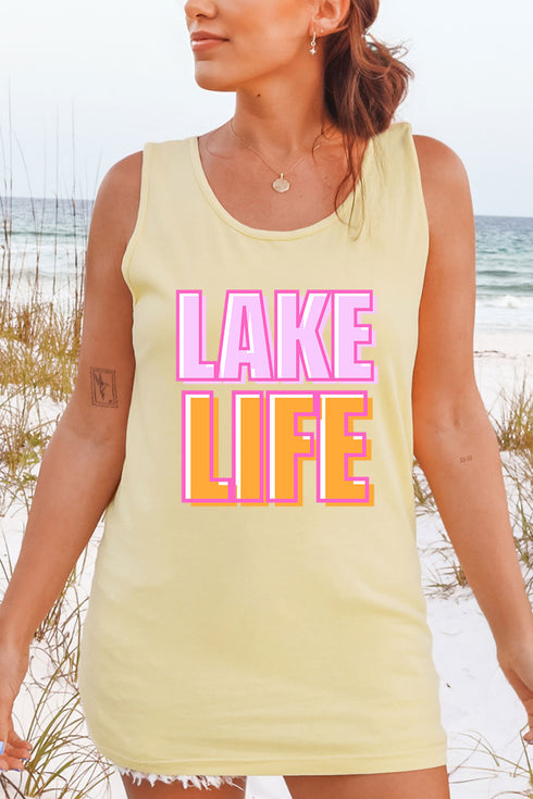 Golden Hour Lake Life Comfort Colors Cotton Tank Top