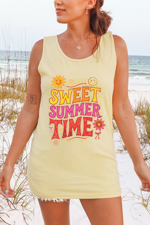 Golden Glow Sweet Summer Time Comfort Colors Cotton Tank Top