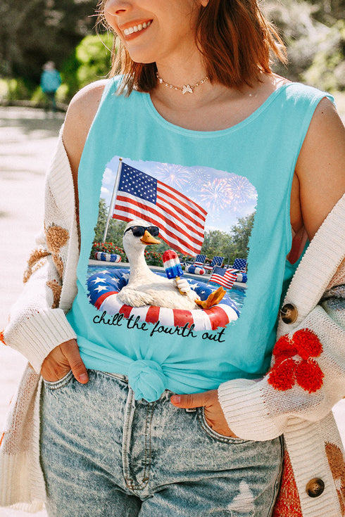 Chill The Fourth Out Comfort Colors Cotton Tank Top