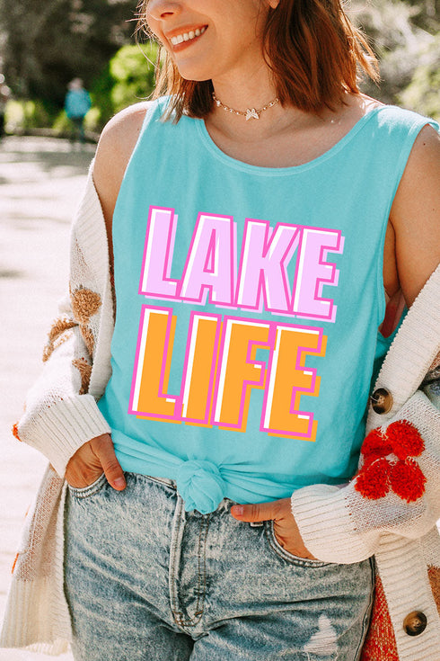 Golden Hour Lake Life Comfort Colors Cotton Tank Top