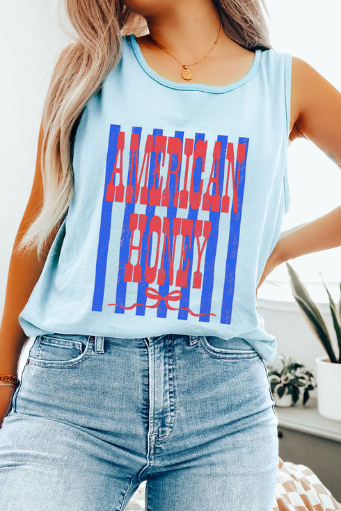 Red American Honey Energy Comfort Colors Cotton Tank Top