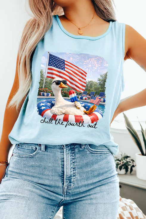Chill The Fourth Out Comfort Colors Cotton Tank Top
