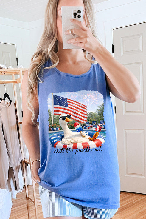 Chill The Fourth Out Comfort Colors Cotton Tank Top