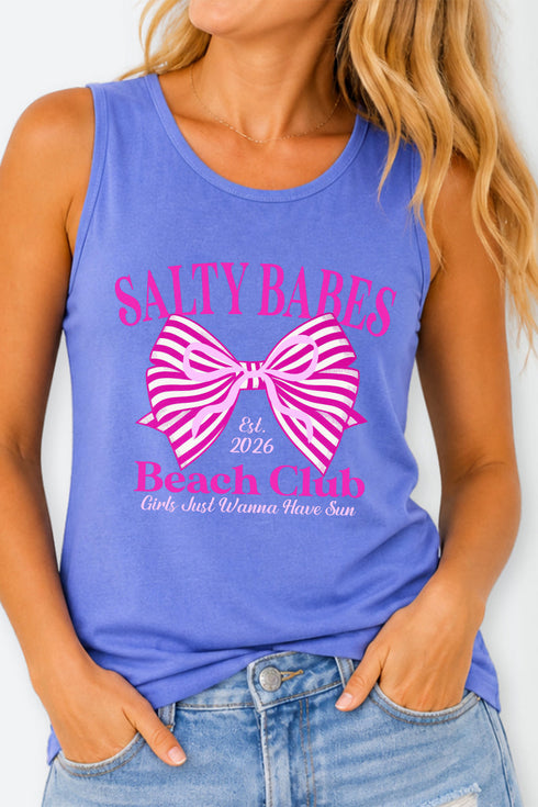 Pink Salty Babes Comfort Colors Cotton Tank Top