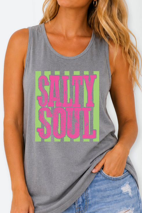 Striped Salty Soul Comfort Colors Cotton Tank Top