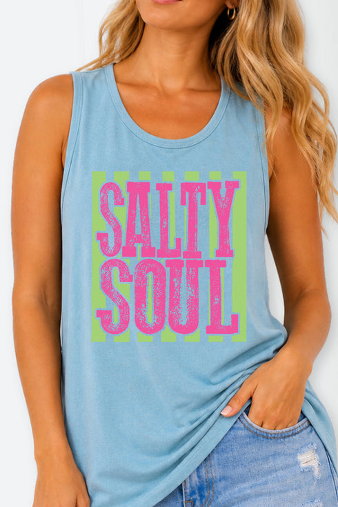 Striped Salty Soul Comfort Colors Cotton Tank Top