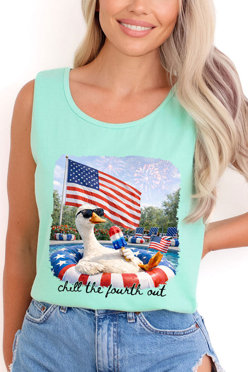 Chill The Fourth Out Comfort Colors Cotton Tank Top