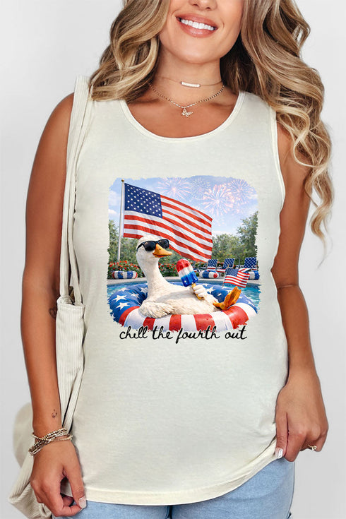Chill The Fourth Out Comfort Colors Cotton Tank Top