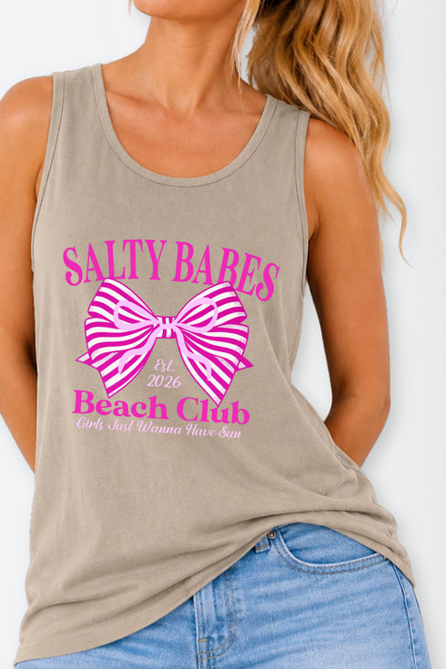 Pink Salty Babes Comfort Colors Cotton Tank Top