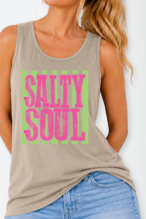 Striped Salty Soul Comfort Colors Cotton Tank Top