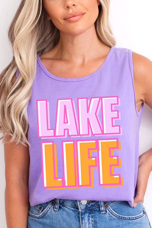Golden Hour Lake Life Comfort Colors Cotton Tank Top
