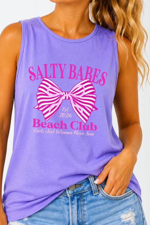 Pink Salty Babes Comfort Colors Cotton Tank Top