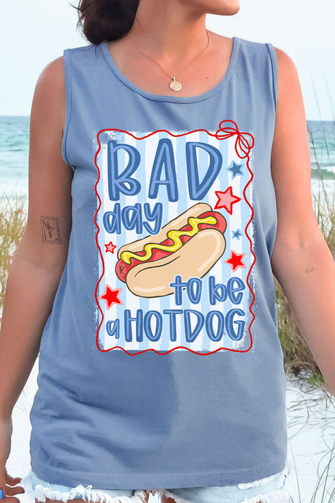Bad Day To Be A Hot Dog Comfort Colors Cotton Tank Top