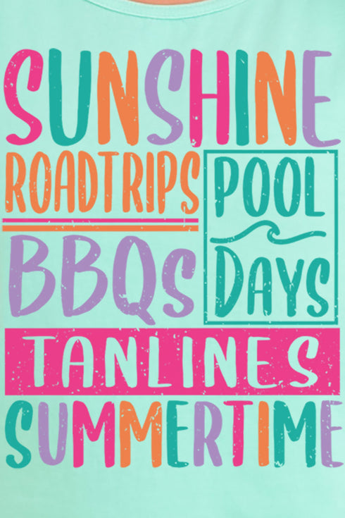 Colorful Summertime Comfort Colors Cotton Tank Top