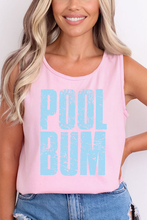 Distressed Pool Bum Comfort Colors Cotton Tank Top