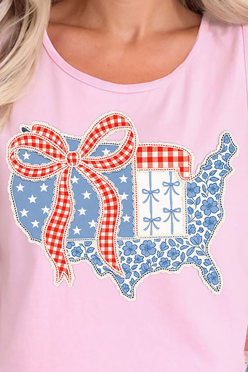 Lacy American Flag Comfort Colors Cotton Tank Top