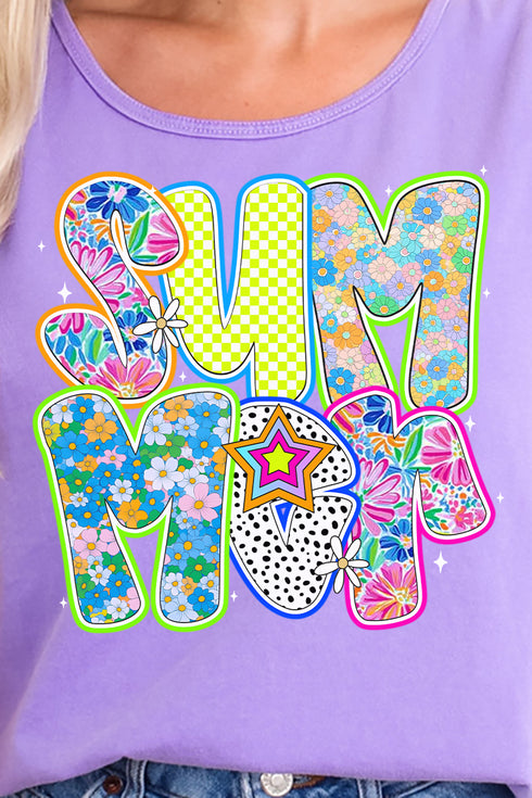 Neon Summer Comfort Colors Cotton Tank Top