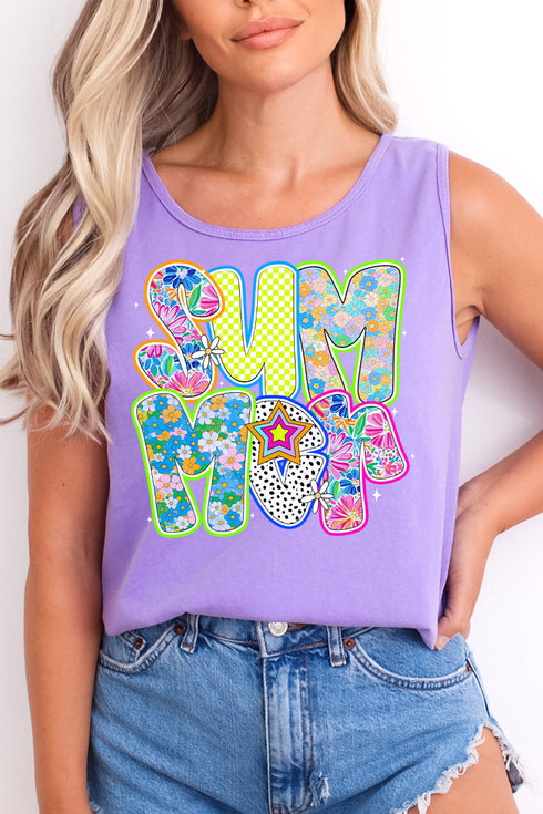 Neon Summer Comfort Colors Cotton Tank Top
