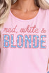 Red, White & Blonde Comfort Colors Cotton Tank Top