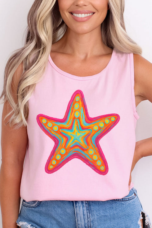 Sparkling Starfish Comfort Colors Cotton Tank Top
