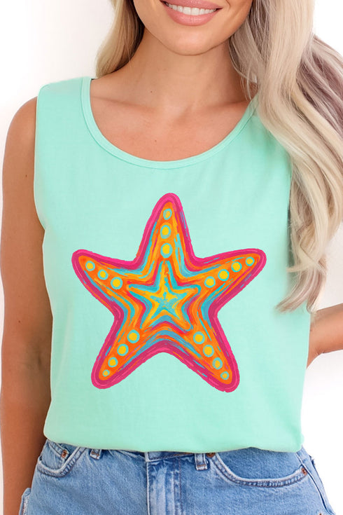 Sparkling Starfish Comfort Colors Cotton Tank Top