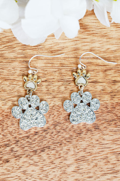 Pawlished Style Two-Tone Earrings