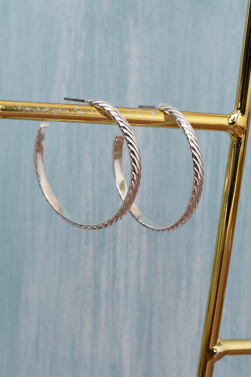 Milan Moment Silvertone Hoop Earrings