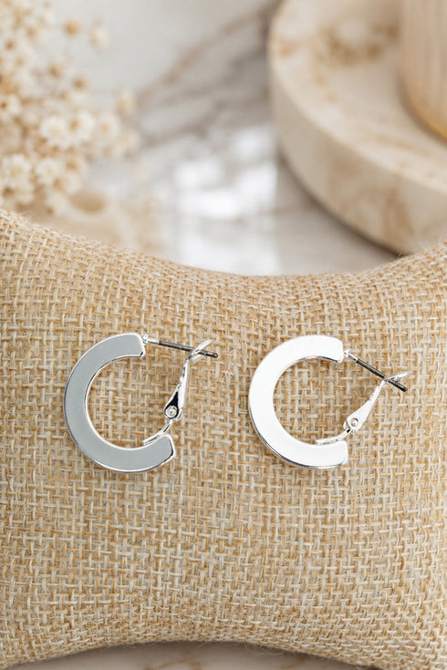Penthouse Polish Silvertone Hoop Earrings