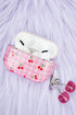 Pink Cherry Check Earbud Holder