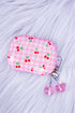 Pink Cherry Check Earbud Holder