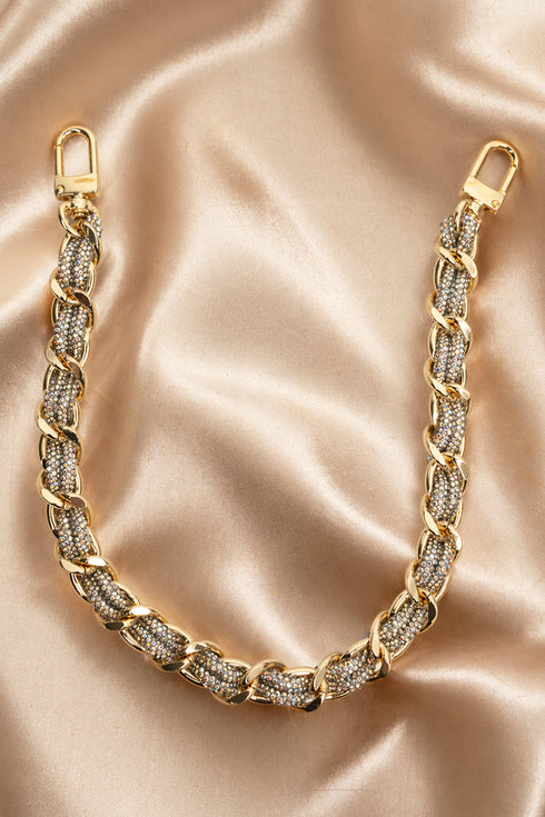 Iridescent It Girl Goldtone Purse + Pants Chain
