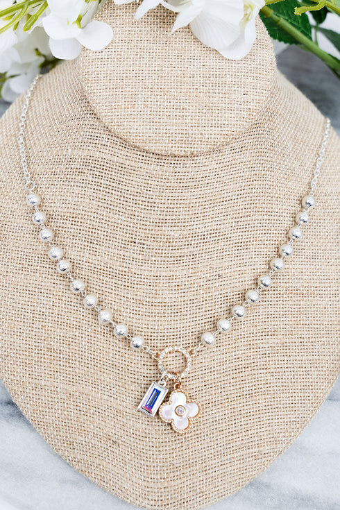 Evermore Quatrefoil Two-Tone Beaded Necklace