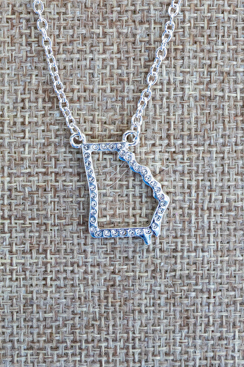 Georgia Luxe Crystal Silvertone Necklace