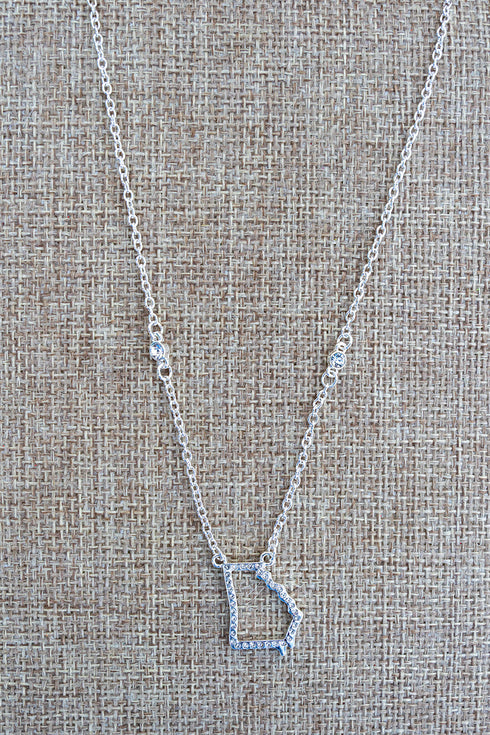 Georgia Luxe Crystal Silvertone Necklace