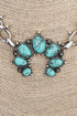 Turquoise Naja Linked in Stone Silvertone Necklace