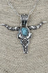 Turquoise Desert Dreamer Silvertone Steer Necklace