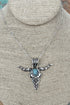Turquoise Desert Dreamer Silvertone Steer Necklace