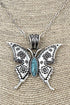 Turquoise Desert Flutter Silvertone Necklace