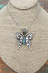 Turquoise Desert Flutter Silvertone Necklace