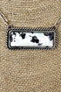 White & Black Ridgeline Silvertone Necklace