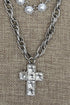 Cowgirl Grace & Glam Silvertone and Pearl Layered Necklace