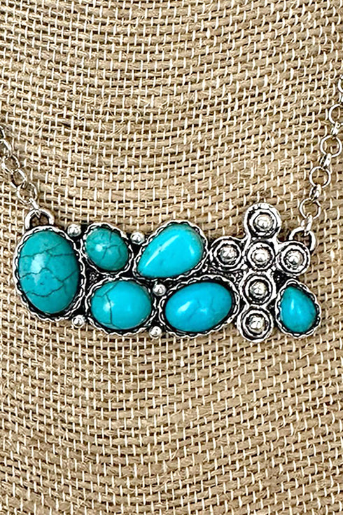 Turquoise Outlaw Grace Silvertone Necklace