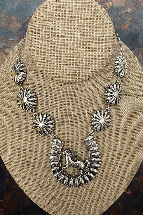Runway Reins Silvertone Necklace