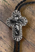 Black Marble Mesa Cross Bolo Tie Necklace