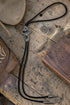 Black Marble Mesa Cross Bolo Tie Necklace