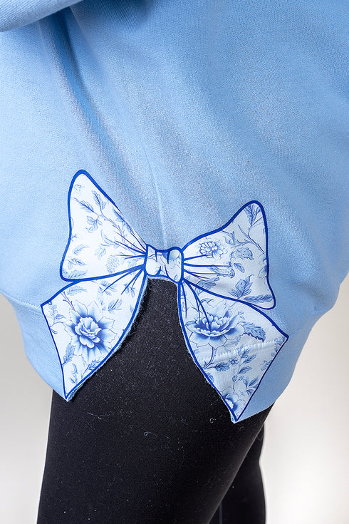 Side Bows Arched Wifey Blue Chinoiserie Unisex NuBlend Crew Sweatshirt