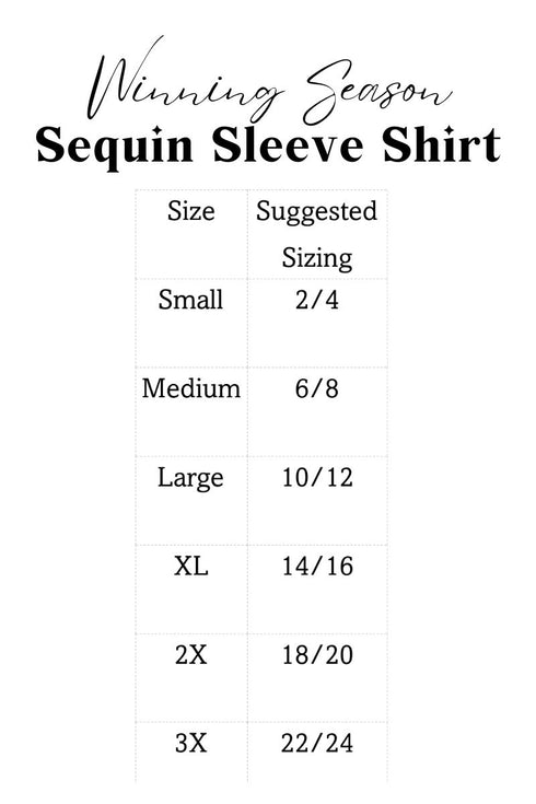 Winning Season Crimson and White Sequin Sleeve Shirt