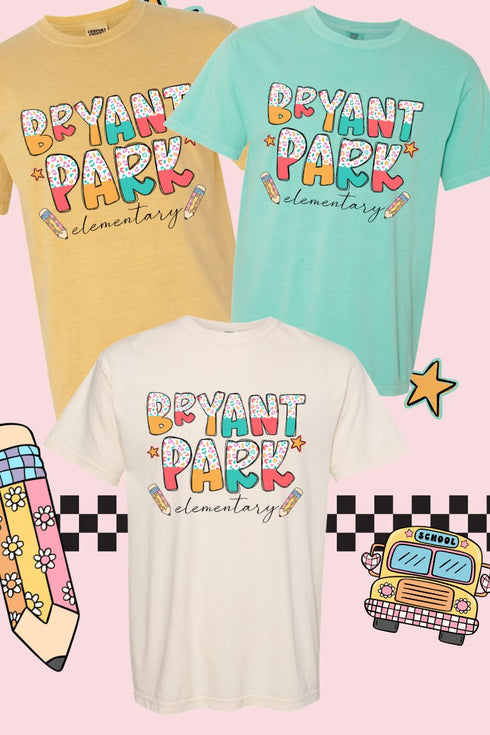 Funky Leopard Bryant Park Elementary Comfort Colors Adult Ring-Spun Cotton Tee