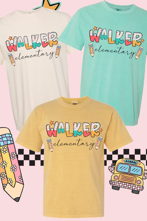 Funky Leopard Walker Elementary Comfort Colors Adult Ring-Spun Cotton Tee