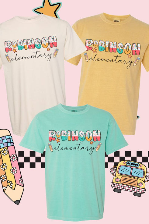 Funky Leopard Robinson Elementary Comfort Colors Adult Ring-Spun Cotton Tee